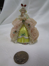 Load image into Gallery viewer, Vintage Dresden Bavaria Miniature Woman Lace Figurine
