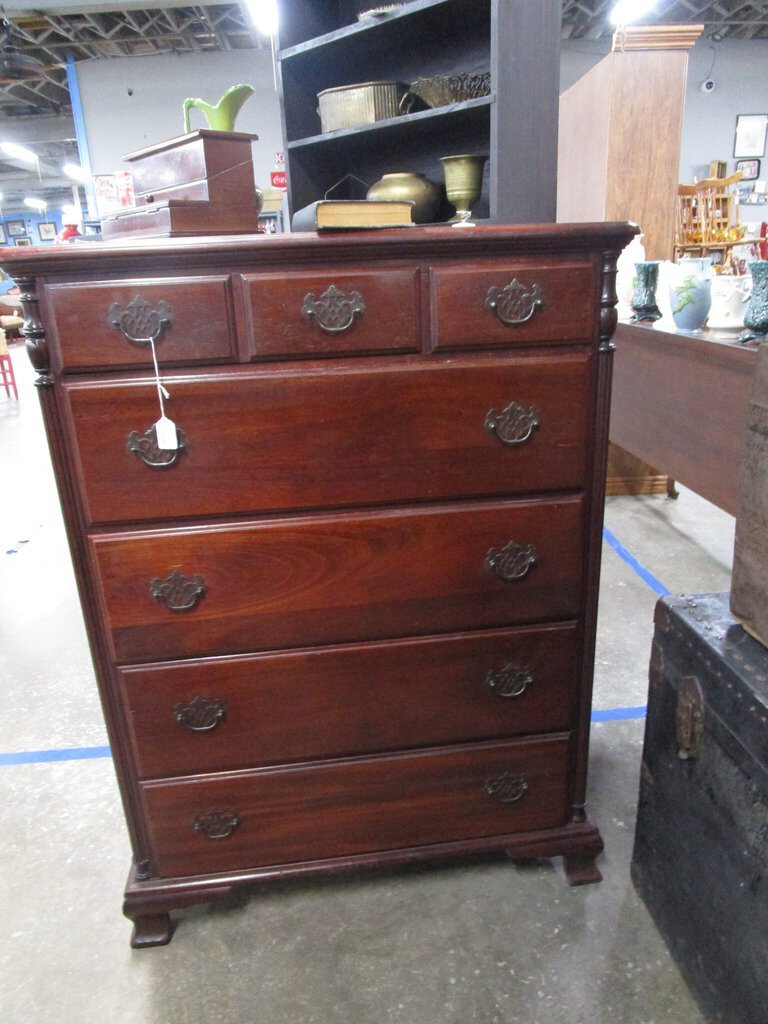 Vintage Kling Mahogany Two Over Four Highboy Dresser