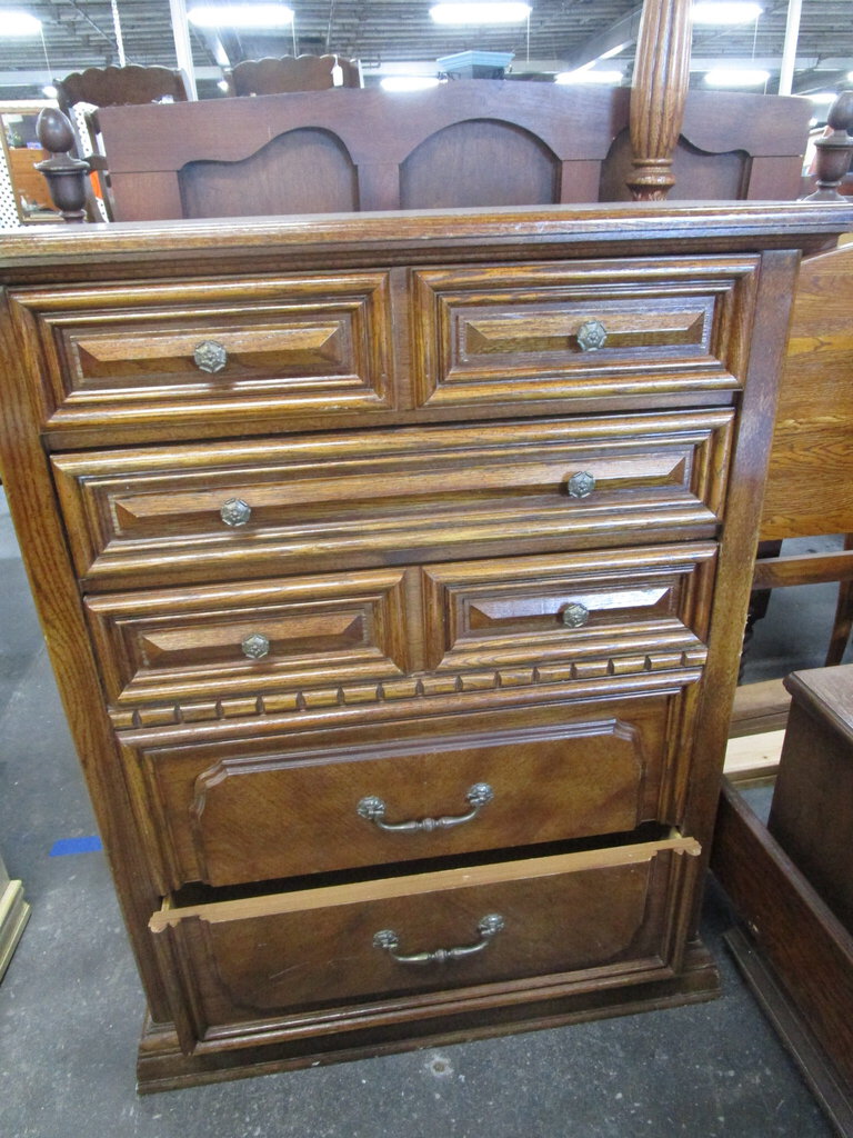 Vintage Basset Seven Drawer Tallboy Dresser