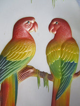 Load image into Gallery viewer, Vintage Chalkware Oval Parakeet Pair on Branch Wall Decor
