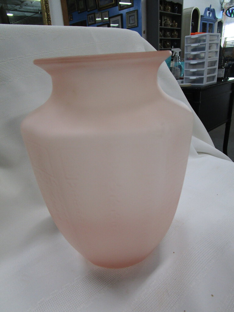 Vintage Anchor Hocking Princess Pink Satin Glass Vase
