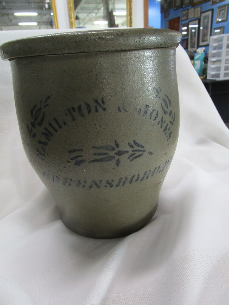 Hamilton & Jones Greensboro, PA Stoneware Pottery Crock