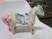 Load image into Gallery viewer, Vintage Painted Chalkware Horse Piggy Coin Bank
