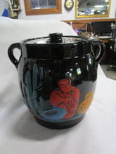 Load image into Gallery viewer, Vintage Black Ceramic Desert Scene Cookie Jar Canister
