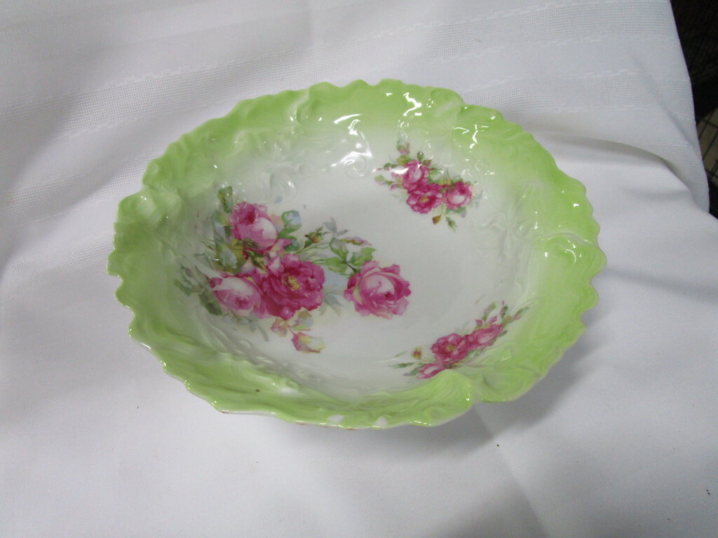 Vintage German Porcelain Handpainted Rose Decor Bowl
