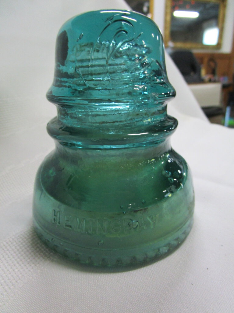 Antique Hemingray No. 40 Aqua Glass Insulator