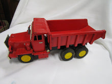 Load image into Gallery viewer, Vintage Japan Metal Toy Dump Truck with Push Button Dump Release
