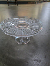 Load image into Gallery viewer, Antique Doric McKee Clear Glass Feather Pedestal Cake Stand
