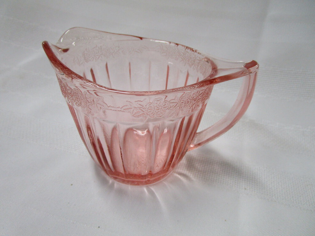 Vintage Jeannette Pink Depression Glass Adam Pattern Creamer