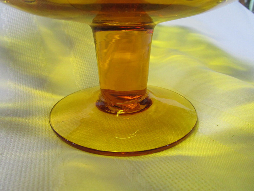 Vintage Murano? store Glass Amber Pedestal Bowl