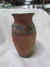 Load image into Gallery viewer, 2002 Artist Signed/Numbered Art Pottery Nature Mountains and Fishing Fly Vase
