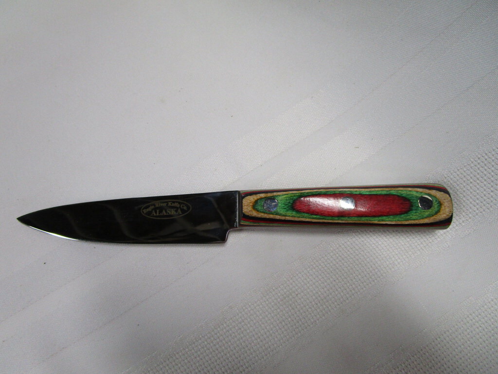 Eagle River Knife Co. Alaska Dymondwood Red/Green/Tan Handle Utility Knife