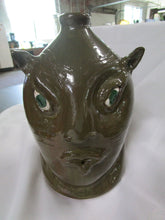 Load image into Gallery viewer, Mike Craven Artist Signed Olive Green Alien Ugly Face Jug
