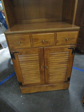 Load image into Gallery viewer, Vintage Ethan Allen Nutmeg Maple Two Piece Storage Display Hutch Cabinet
