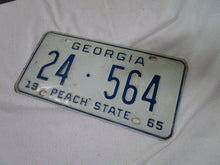 Load image into Gallery viewer, 1965 Georgia Peach State 24-564 Automobile License Plate Tag
