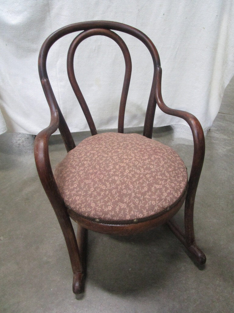 Antique Austrian White Oak Bentwood Children's Rocking Chair