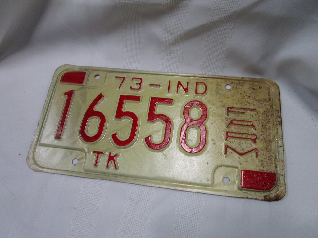 1973 Indiana Farm License Plate Car Tag 16558