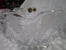 Load image into Gallery viewer, 1985 Hofbauer 24% Lead Crystal Star &amp; Butterfly Tripod Decor Bowl
