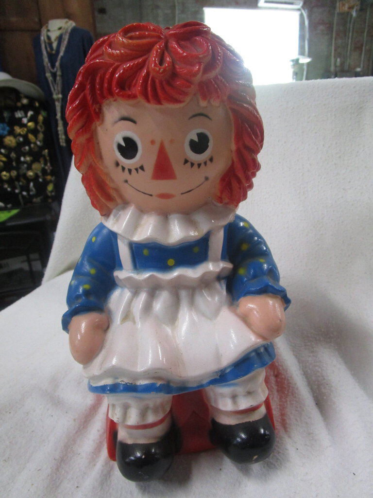 1972 The Toy Co. Raggedy Ann Hard Plastic Coin Bank
