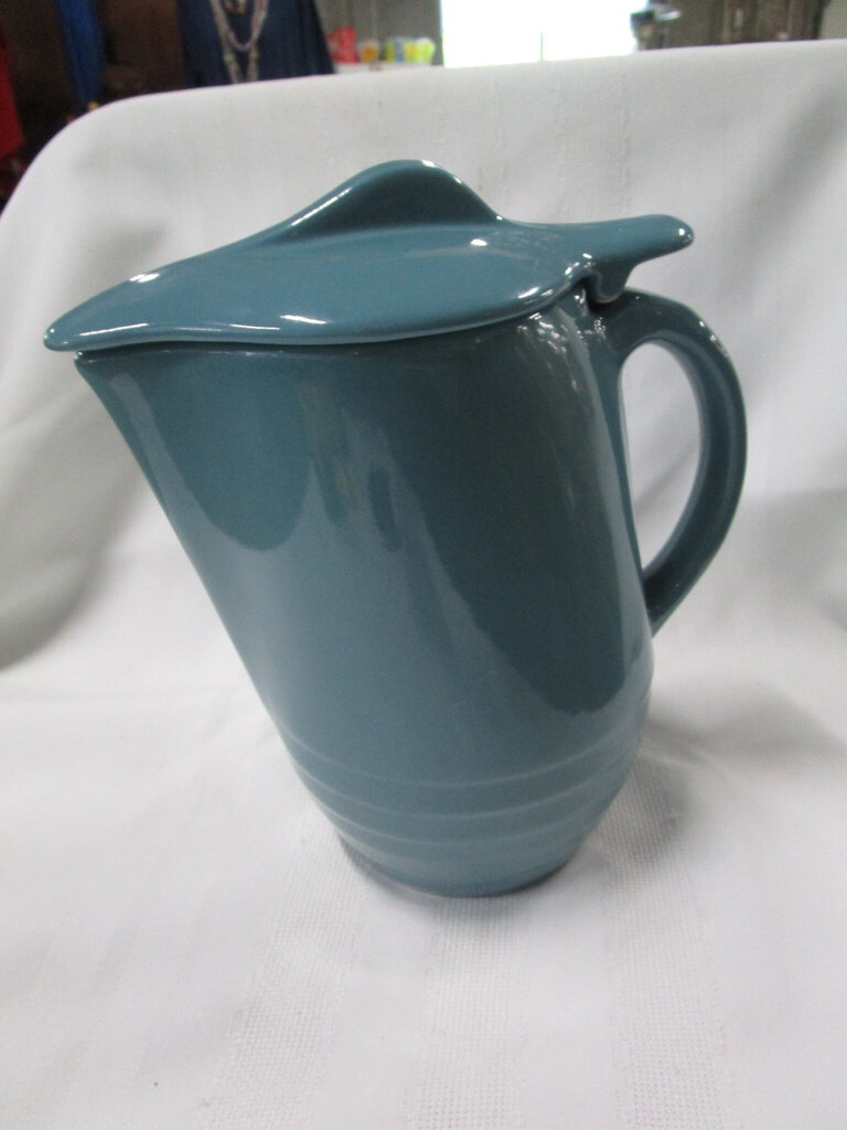 MCM Retro Universal Potteries Blue Ceramic Coffee Carafe with Lid