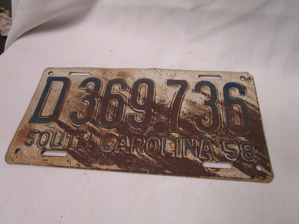 1958 South Carolina D369736 Car Tag Automobile License Plate