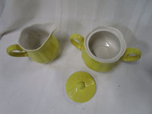 Load image into Gallery viewer, Vintage Buttercup Federalist Ironstone Lemon Yellow Creamer and Sugar Set
