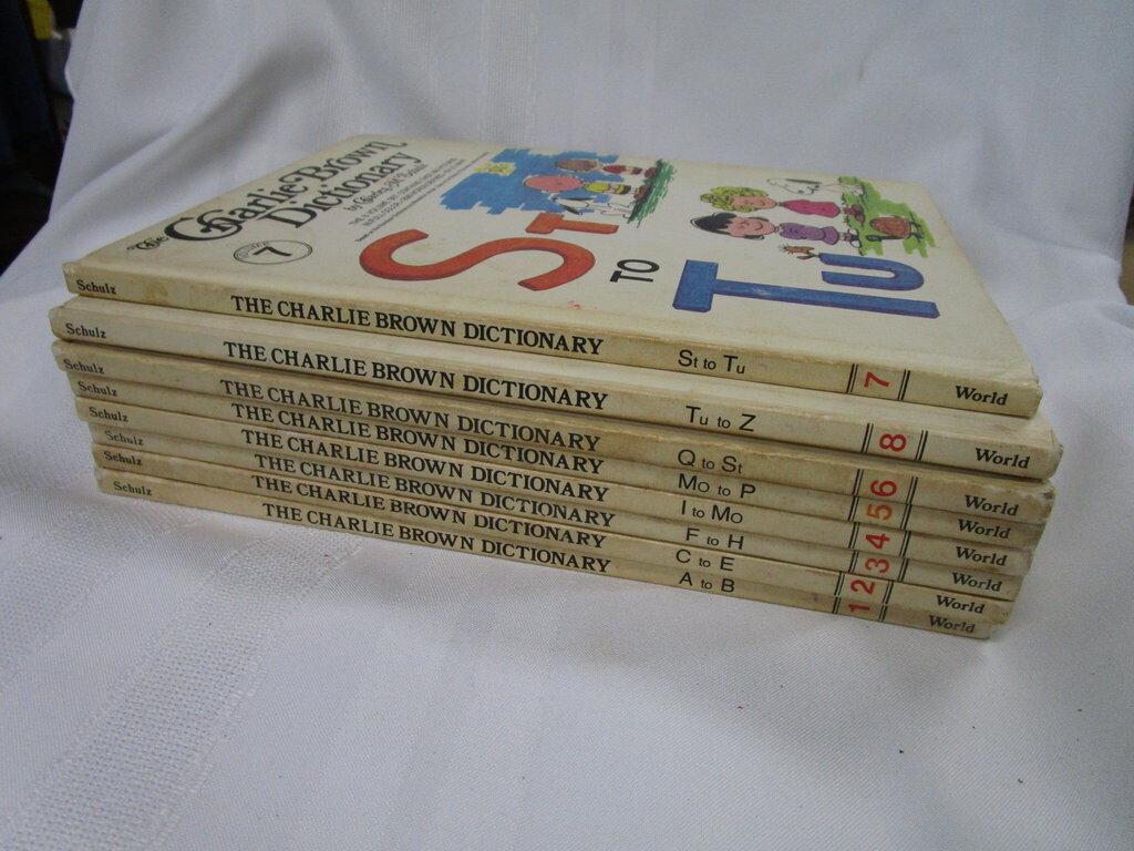 1970's The Charlie Brown Dictionary by Schulz Complete Set Book 1 to Book 8
