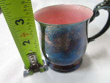 Load image into Gallery viewer, Vintage Reed &amp; Barton Silverplate with Pink Enamel Baby Girl Interior Children&#39;s Handled Mug
