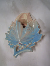 Load image into Gallery viewer, Vintage McCoy Unmarked Blue &amp; Pink Maple Leaf Ceramic Small Wall Pocket
