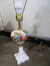 Load image into Gallery viewer, Vintage Milk Glass and Handpainted Glass Lamp Base No Shade
