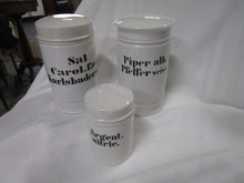 Load image into Gallery viewer, Vintage German Apothecary Pharmacy White Porcelain Canister Set with Lids
