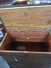 Load image into Gallery viewer, 1940&#39;s Lane Upright Cedar Storage Blanket Chest with Bottom Drawer
