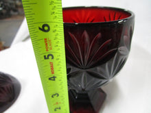 Load image into Gallery viewer, Vintage Ruby Red Glass Starburst Pedestal Egg Candy Dish
