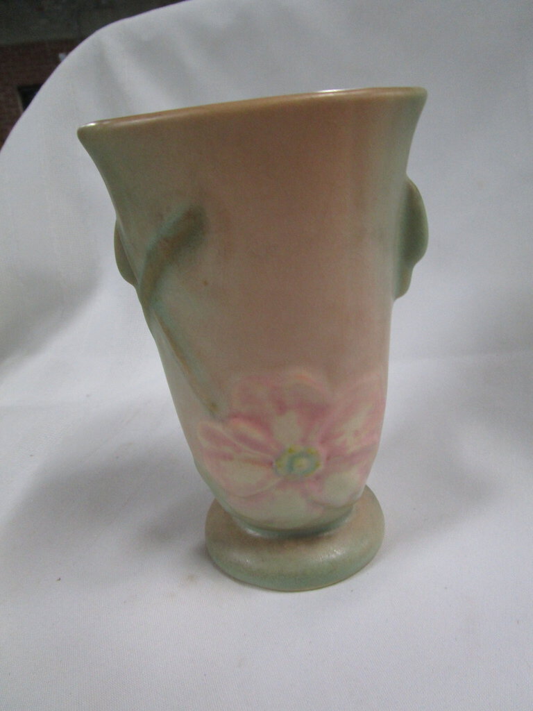 Vintage Weller Wild Rose Pottery Small Vase