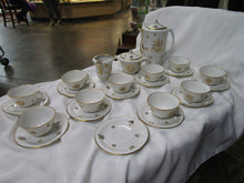 Load image into Gallery viewer, Vintage P. Pastaud Limoges France White Porcelain with Gold Floral Tea Service Set for 10
