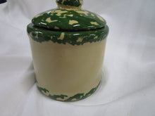 Load image into Gallery viewer, 1999 Roseville Pottery Floral Spongeware Sugar Pottery Jar with Lid
