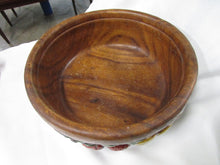 Load image into Gallery viewer, Rustic Hand Carved Painted Fruit &amp; Vegetable Motif Fruit Decor Bowl
