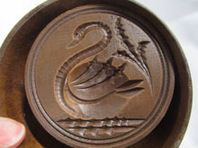 Load image into Gallery viewer, Vintage Solid Wood Large Round Butter Mold Swan Stamp
