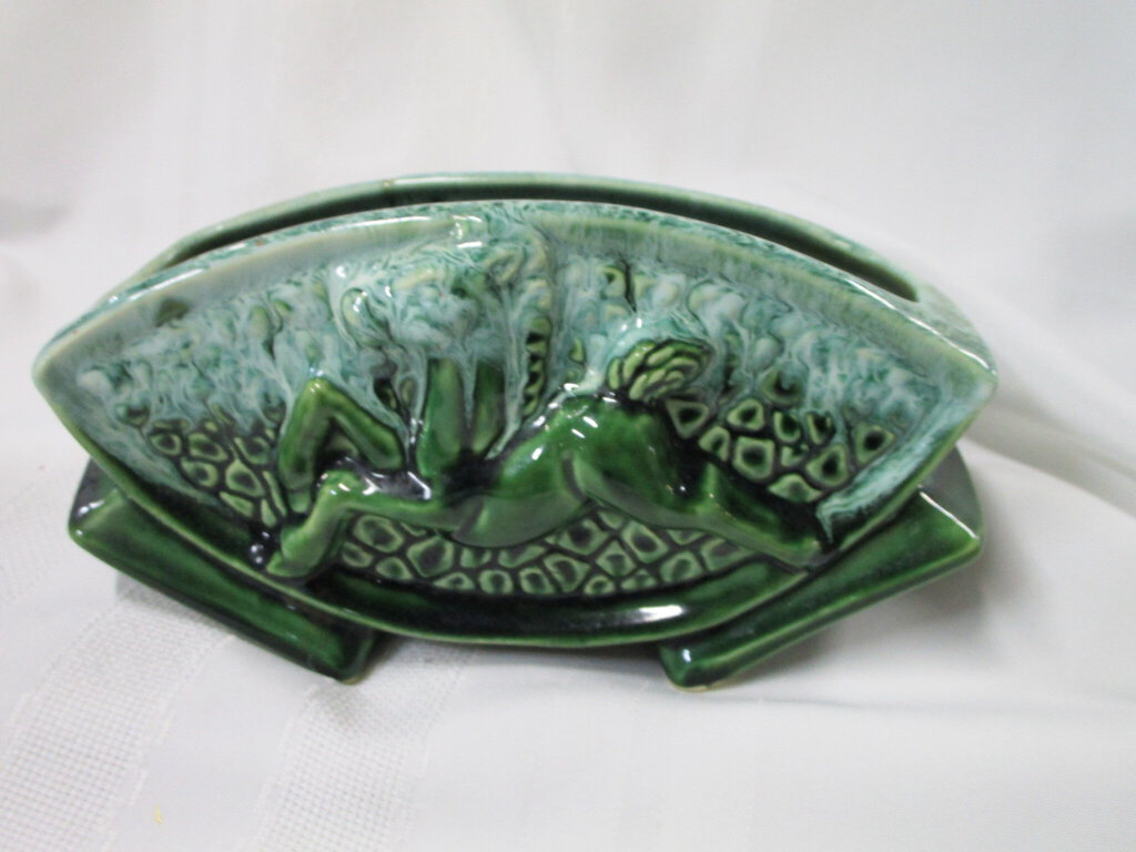 Vintage Green Drip Glaze Rocking Horse Ceramic Indoor Small Planter