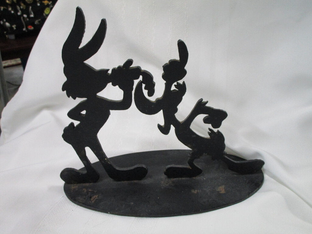1992 Tex Welch Bugs Bunny & Daffy Duck Black Metal Shadow Sculpture