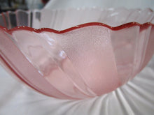 Load image into Gallery viewer, Vintage Vereco France Pink Swirl Glass Serving Bowl
