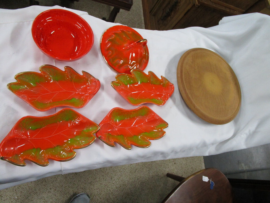 Vintage 4 Piece on sale California Pottery L55 Lazy Susan Chip Vegetable Plates Replace