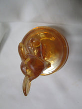 Load image into Gallery viewer, Jeanette Marigold Carnival Glass Fawn Trinket Powder Dish

