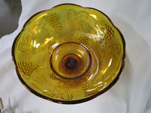 Load image into Gallery viewer, Vintage Amber Carnival Glass Grapes Pedestal Bowl
