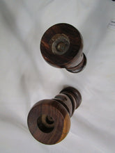 Load image into Gallery viewer, Vintage Hand Carved Wood Spiral Candleholders Set of 2
