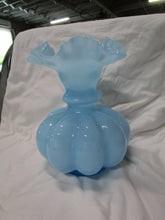 Load image into Gallery viewer, Vintage Fenton Blue Melon Ruffled Edge Vase
