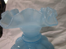 Load image into Gallery viewer, Vintage Fenton Blue Melon Ruffled Edge Vase
