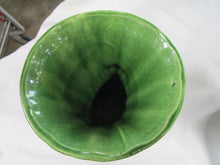 Load image into Gallery viewer, Vintage USA #829 Double Fan Tail Dove Green Ceramic Vase
