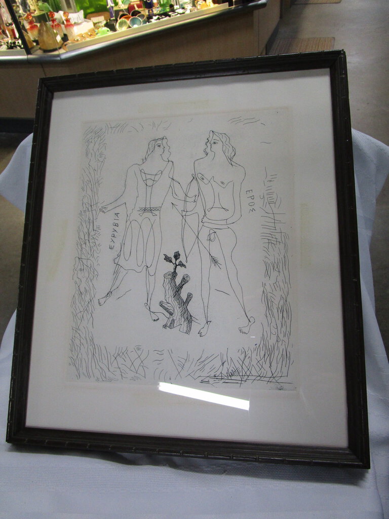 Eurybia & Eros Litho Print Circa 1932 by Georges Braque Framed Wall Art