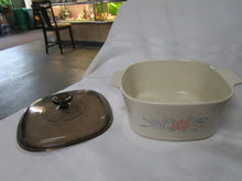 Load image into Gallery viewer, Vintage A-3-B Symphony Casserole Dish with Brown Pyrex Glass Lid

